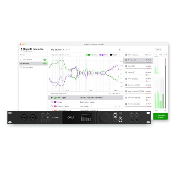 Audient ORIA Interface with Sonarworks Profile Screen
